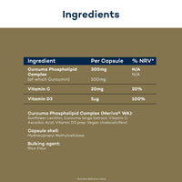 Turmeric+ Gold Supplement – 28 Turmeric Capsules High Strength – Curcumin Capsule Patented Meriva Formulation with Vitamins C & D – Tablets for Bones, Joints & Muscles by FutureYou Cambridge.