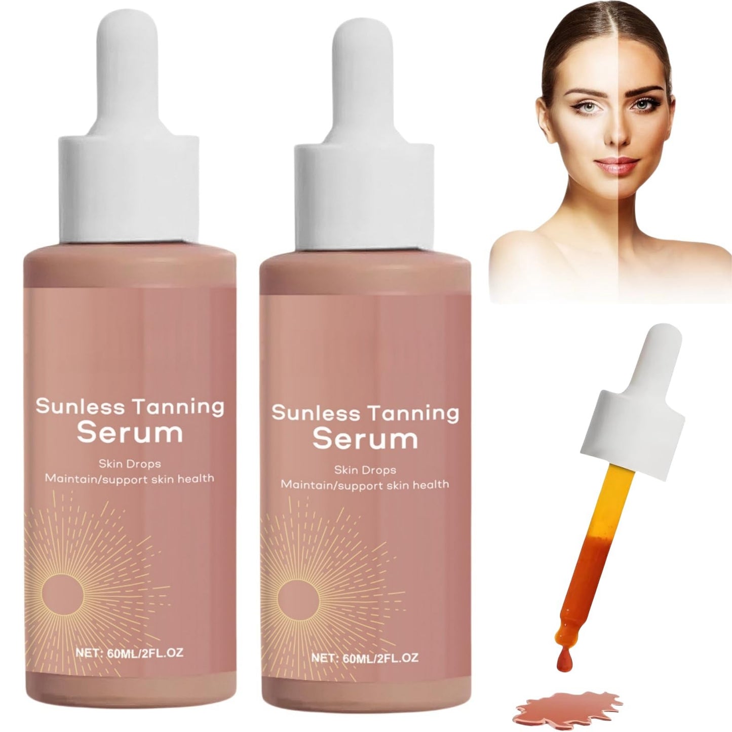 Siyinzu Sunless Tanning Drops,Self-Tanning Nourishing Tan Enhancer Drops,Face Tanni/ng Drop/s,Tannin/g Moisturiser for Body/Face,Sunbed Tannin/g Accelerator,Tan Accelerator for Sun,Enhances Natural Skin Tone