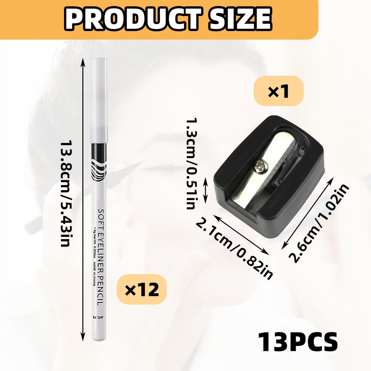 MEKEET 12PCS White Eyeliner Pencils - Waterproof, Long Lasting, Skin Marking Eyeshadow & Highlighter