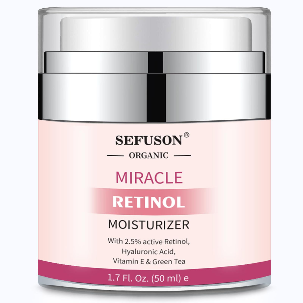 SEFUSON Retinol Moisturizer Cream,For Face&Eye Area Anti Aging Wrinkles & Acne & Fine Lines,with Vitamin E&Hyaluronic Acid & Jojoba Oil.Best Night&Day Facial Cream.With 2.5% Active Retinol (50Milliliter)