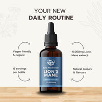 Love Mushrooms Lions Mane Mushroom Supplement, 15,000mg Tincture 30ml, Liquid Drops to Support Focus & Memory, Vegan, Made in The UK