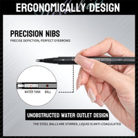 MAYEON 2-in-1 Double-ended Eye Brow Pencils with 2 Tips and Precise Brush Tip, Waterproof Last All-Day, Microblading Eyebrow Pen (Black)
