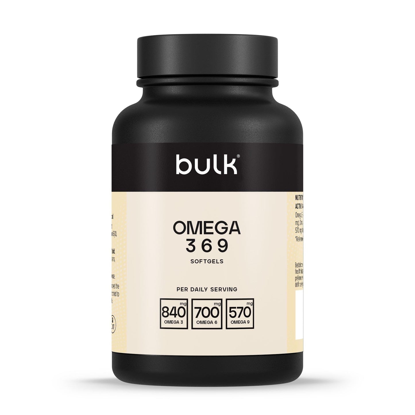 Bulk Omega 3 6 9 Softgels, Fish Oil, Flaxseed Oil, 90 Servings