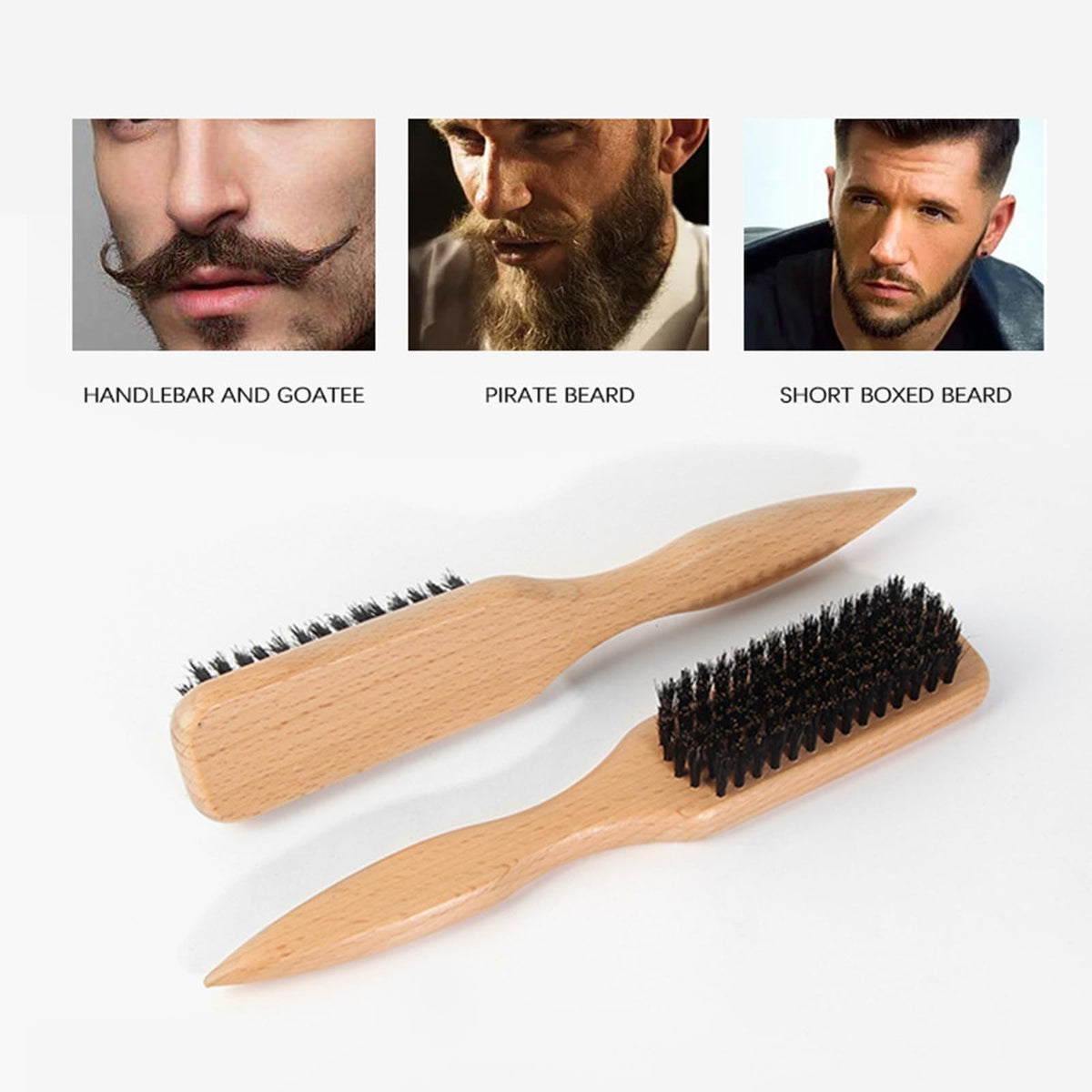 Zestjewel Boar Bristle Slick Back Hair Brush for Sleek Ponytail Bun & Smoothing Baby Hairs, Flyaways, Edge Control - Backcombing & Teasing Hairbrush with Wide Rat Tail for Sectioning & Parting