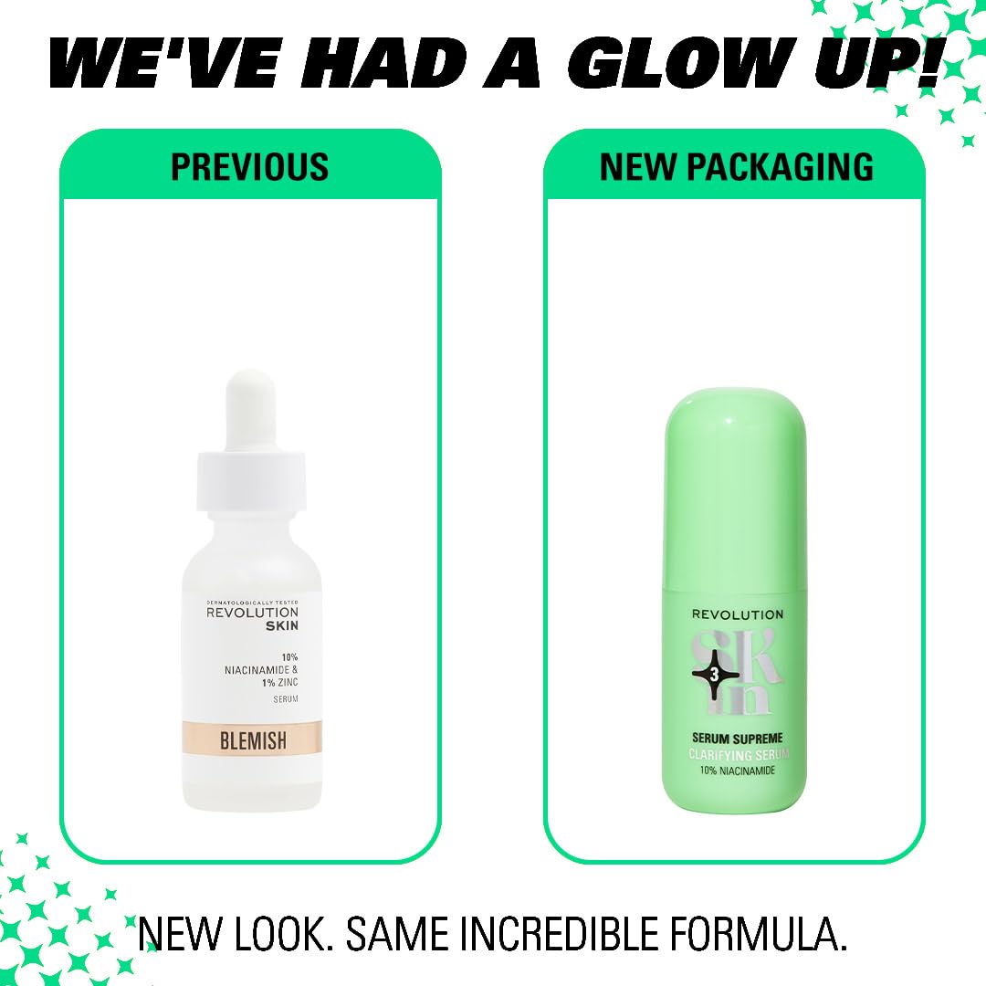Revolution Skincare London Revolution Skin, 10% Niacinamide Clarifying Face Serum, Hydrates & Smoothes Skin, Vegan & Cruelty-Free, 30ml