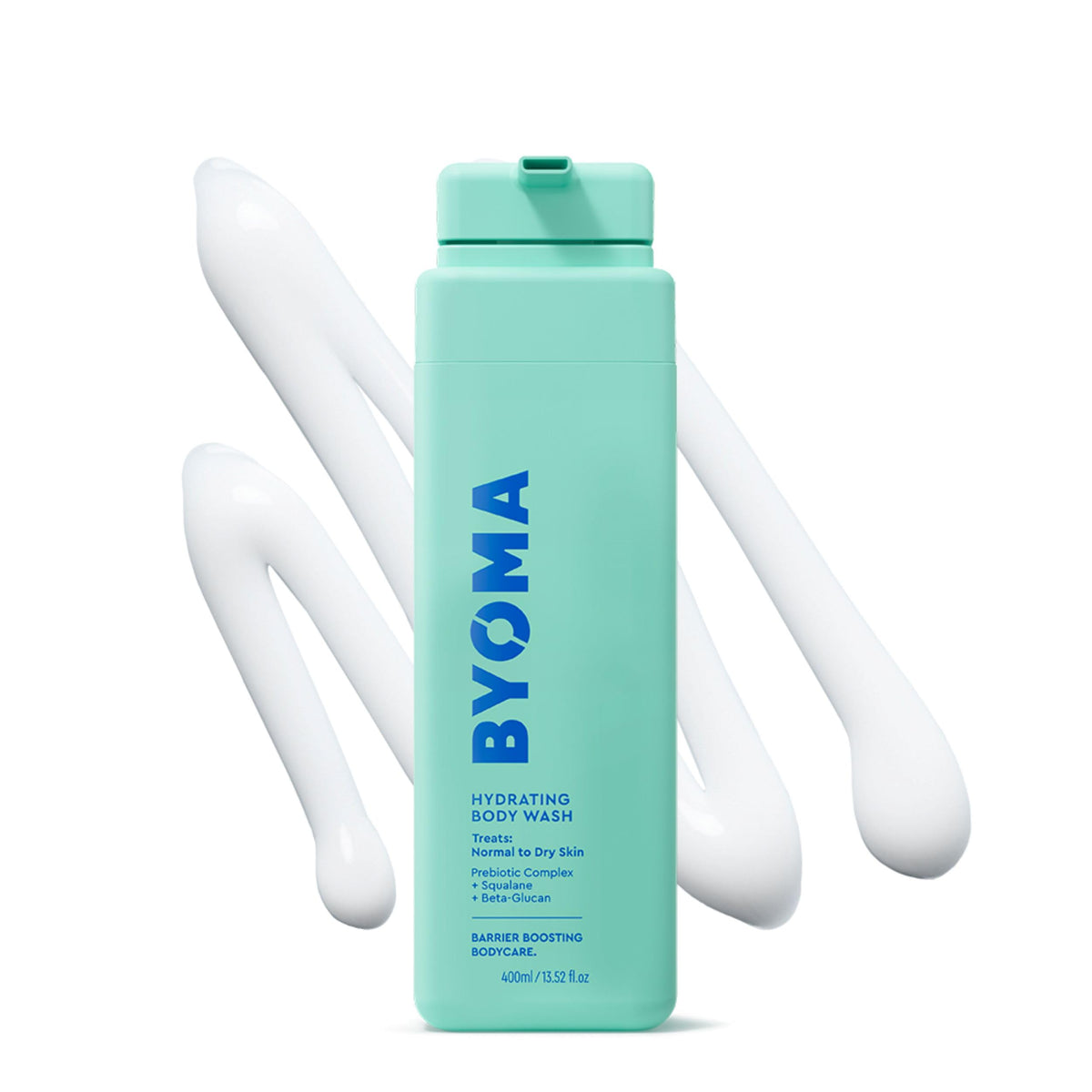 BYOMA Hydrating Body Wash (400ml) For Normal to Dry Skin, with Prebiotic Complex for a Soothing Shower and Hydrated Skin, Vegan