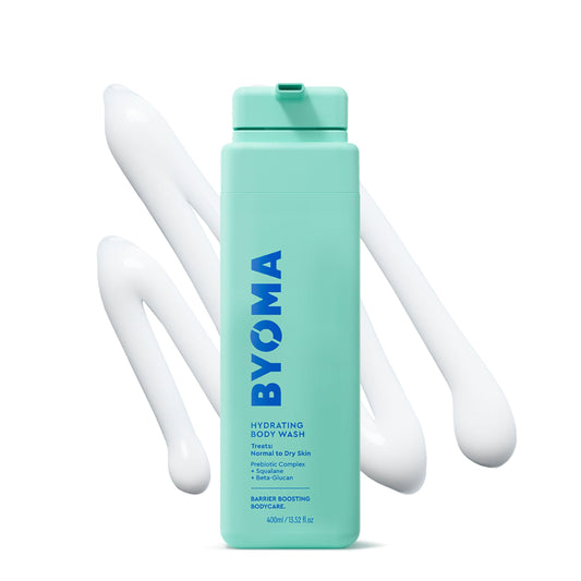 BYOMA Hydrating Body Wash (400ml) For Normal to Dry Skin, with Prebiotic Complex for a Soothing Shower and Hydrated Skin, Vegan