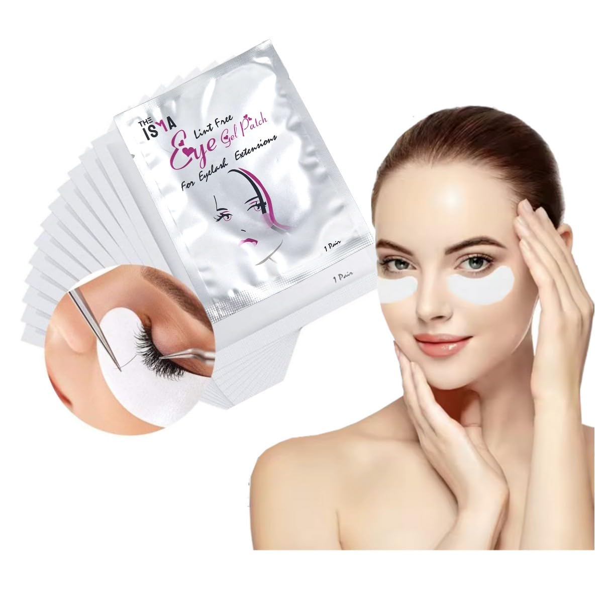Eye Gel Pads, Lint Free Eyelash Patches, 50 Pairs of Eyelash Extension Under Eye Gel Pads Lint Free Under Eye Patches Eye Mask Beauty Tools Higher Quality products by THE ISMA