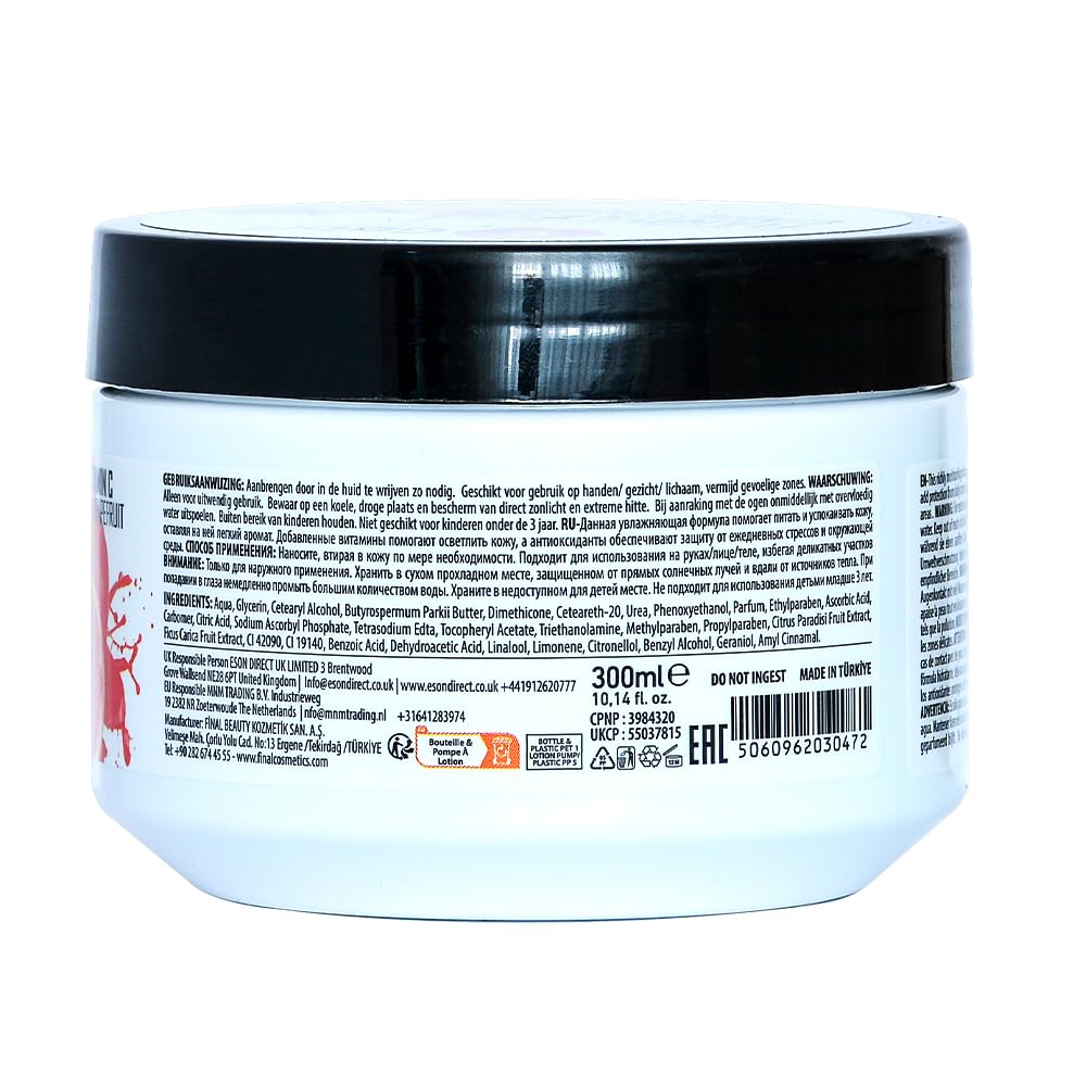 G Gabri Gabri Professional Hand & Face Care Cream - Pomegranate and Red Grape (300ml) Daily Moisturising for All Skin Types