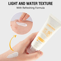 KAYZON SPF 90+ Sun Cream, SPF 90+ UVA/UVB Protection Sunscreen, Ultra-Light Invisible Suncream Factor 90 PA+++, Highly Water & Sweat Resistant Sun Lotion Korean Skincare - Refrenshing, Non-Greasy