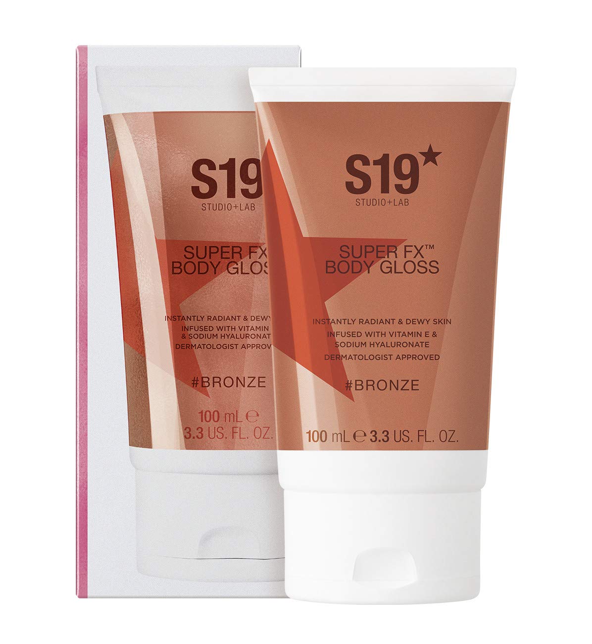 S19 STUDIO + LAB S19 SUPER FX Body Gloss, BRONZE - Highlights & Perfects Skin, Instant Glossy & Dewy Look - 100ml