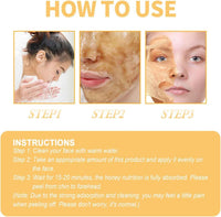 Honey Peel-Off Mask for Blackhead Removal & Pore Minimizing - Deep Clean Tearing Mask with Natural Propolis, Oil Control & Dead Skin Exfoliator, Reduces Wrinkles for Face Care