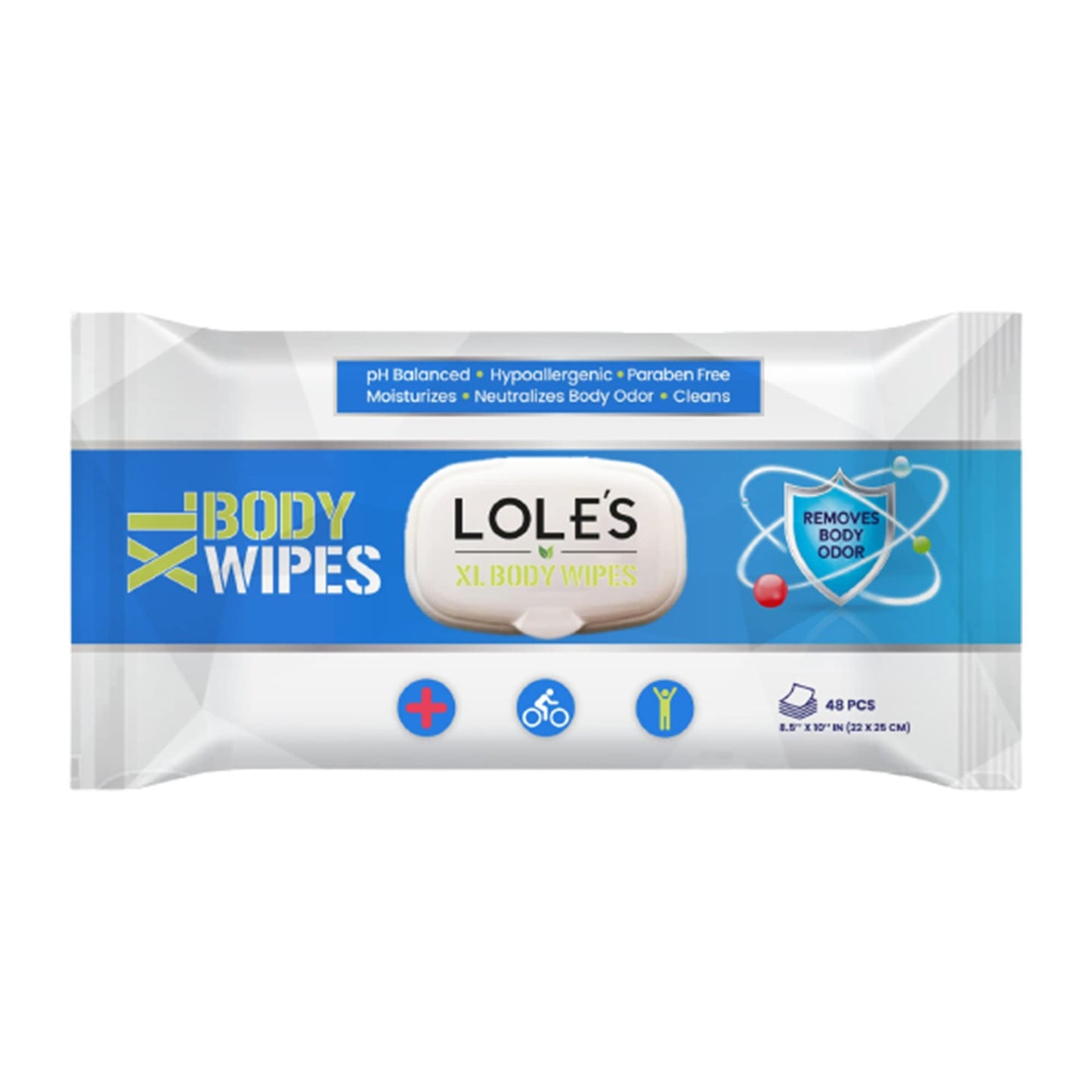 LOLE'S XL Body Wipes - Cleansing, Hydrating & Rinse Free - Extra Large Soft & Wet Body Wipes for Adults, Daily Use & Immobile - No Harsh Chemicals, Parabens Free