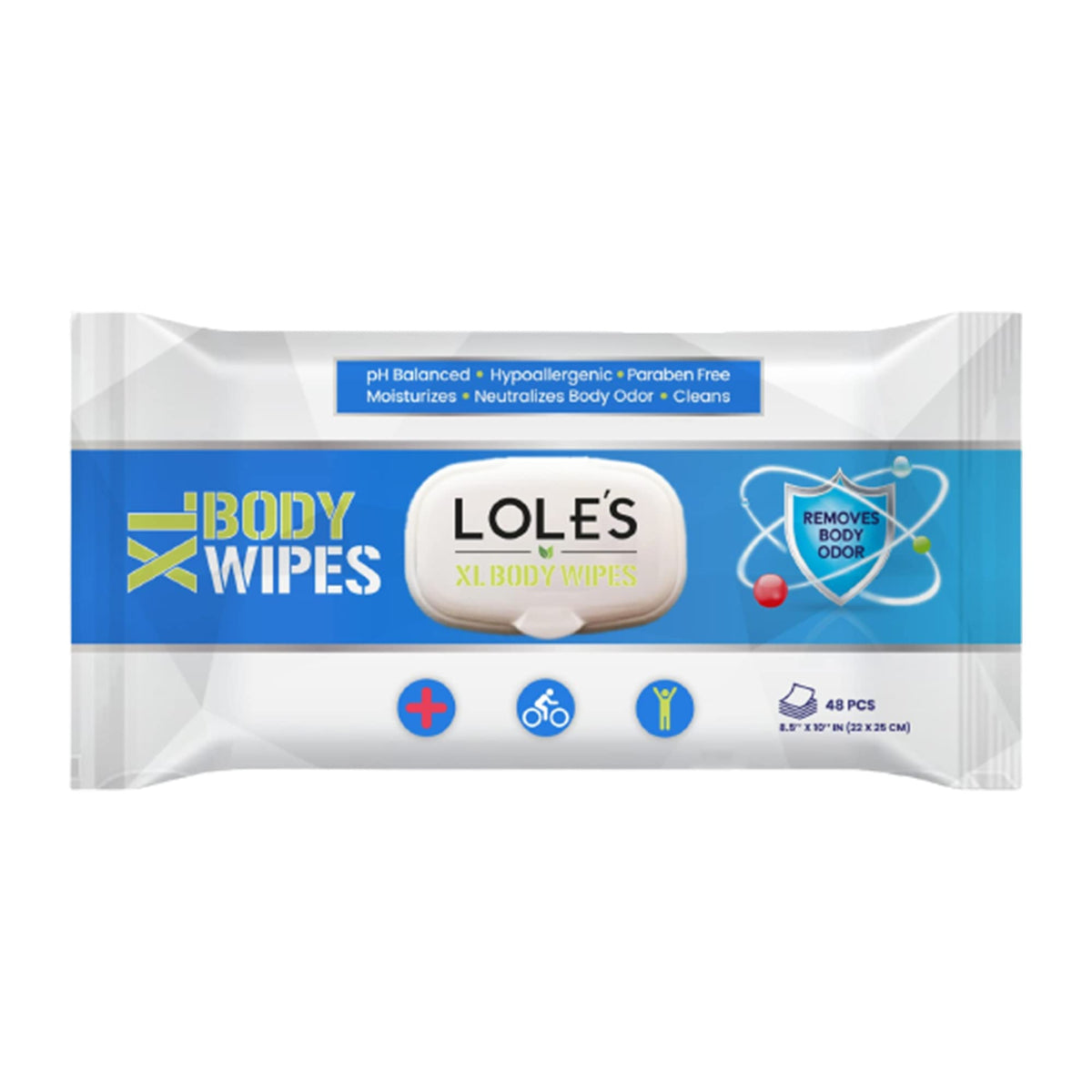 LOLE'S XL Body Wipes - Cleansing, Hydrating & Rinse Free - Extra Large Soft & Wet Body Wipes for Adults, Daily Use & Immobile - No Harsh Chemicals, Parabens Free