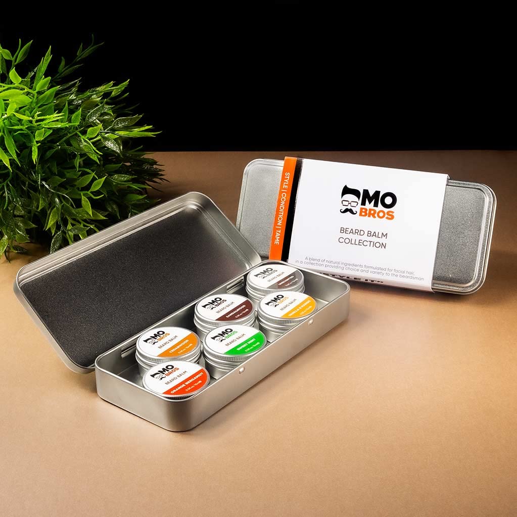 MO BRO'S Beard Balm Collection | Perfect Gifts for Men | Ideal Present for Him, Dad, Boyfriend | 6 Luxury Scented Balms in a Set