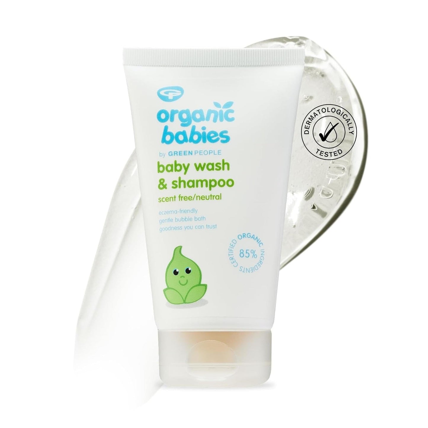 Green People Organic Babies Baby Wash & Shampoo - Fragrance Free - Vegan, Organic & Cruelty Free, 150ml