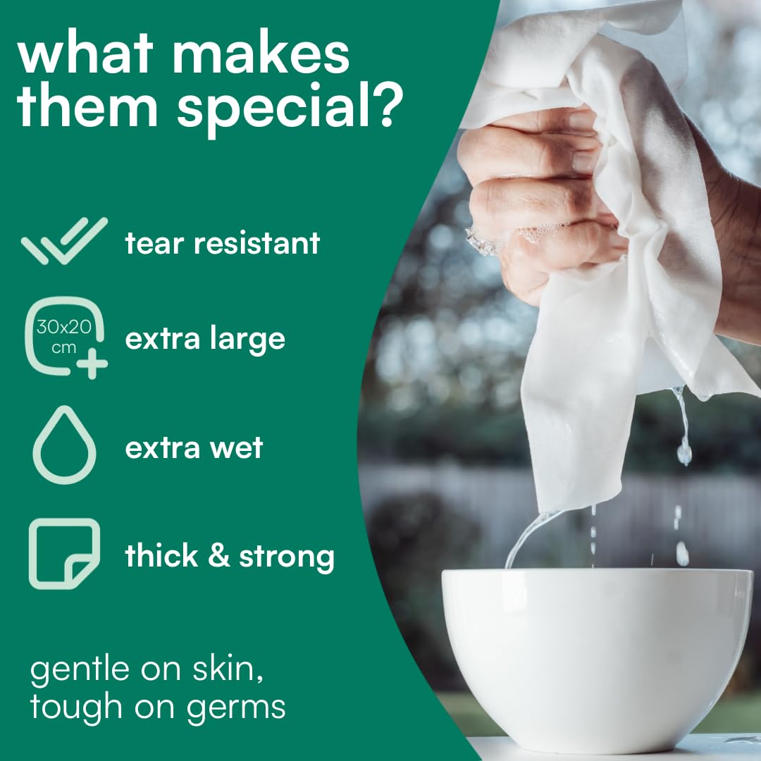 freshWIPES FreshWipes Antibacterial Body Wet Wipes For Adults 1 Pack (12 Wipes) - Ocean Fresh Scent - Extra Large Biodegradable - Dermatologically Tested & Suitable for Elderly or Disabled - Great for Camping