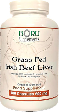 Boru Supplements Boru Organic Grass Fed Irish Beef Liver Capsules (180 Capsules) Organically Reared