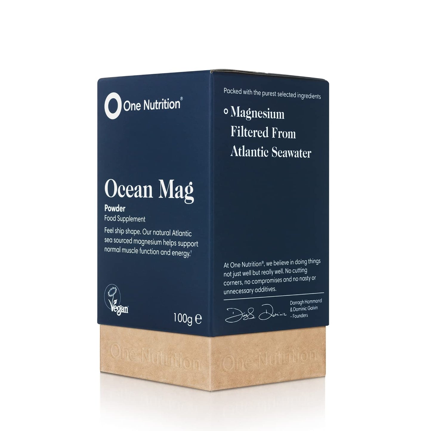 One Nutrition Ocean Mag - Natural Source of Magnesium Hydroxide – Filtered from Fresh Atlantic Sea Water - Easy to Mix with Water or Sports Drinks – 80 Servings - 100g Powder