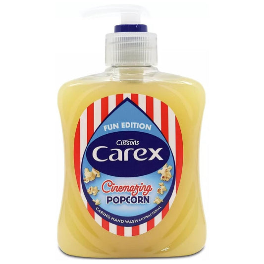 CAREX Carex Cinemazing Popcorn Antibacterial Hand Wash - Kills 99.9% of Bacteria & Viruses, Dermatologically Tested Liquid Soap that Cleans, Cares & Protects Hands, 250ml