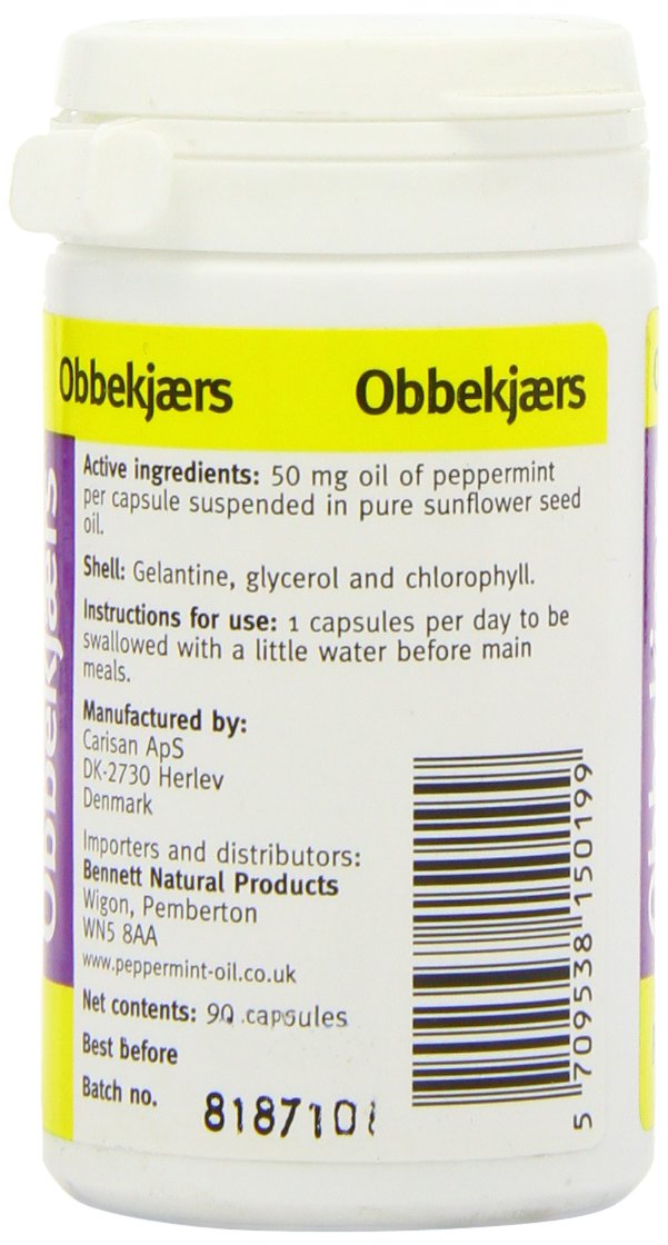 Obbekjaers 50mg Peppermint - Pack of 90 Capsules