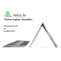 Metal Hair&Beard Comb - AhfuLife® EDC Credit Card Size Comb Perfect for Wallet and Pocket - Anti-Static Dual Action Beard Comb