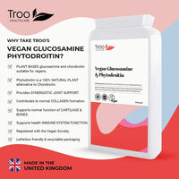 Vegan Glucosamine Phytodroitin Complex 90 Capsules - with Plant Based Chondroitin, Turmeric, Rosehip and Vitamin C to Support Cartilage and Bones