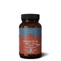 Terranova Vitamin D3 + K2 Complex - 2000iu & 100mcg - 50 Vegicaps