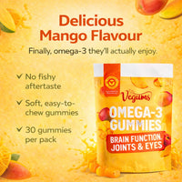 Vegums Omega 3 Gummies Vegan DHA EPA Algae Kids Adults 30 Gummies