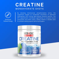 Medi-Evil Nutrition Creatine Monohydrate Powder 400g, Blue Raspberry Flavour, Micronised for Easy Mixing, Improve Strength and Physical Performance