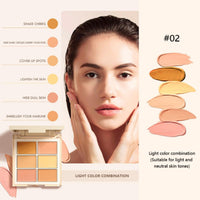 KARLOR 6-in-1 Concealer Palette, Conceal Foundation Cream Concealer Make Up Concealer Anti Age Dark Circles and Blemish Concealer Contour Palette For neutral skin tones(02#)