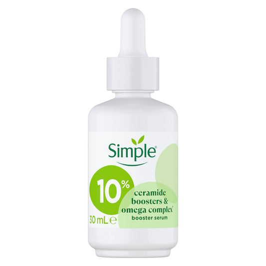 Simple 10% Ceramide Boosters & Omega Complex* Facial Serum Skin Care Product Suitable For All Skin Types For Restored and Nourished Skin 30 ml