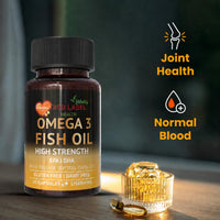 Red Label Health Omega 3 Fish Oil 1000mg, 30 Softgels (1 Month Supply), Double Strength 180mg EPA and 120mg DHA, Supports Eye, Heart & Brain Health for Men & Women - UK Made