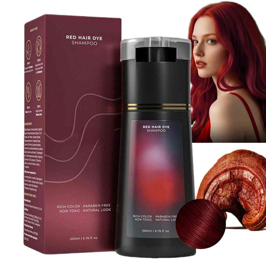 SingHao Polar Hair Dye Shampoo,Instant Herbal Coloring Shampoo,3 In 1 for Gray Hair Coverage,Hair Care Dye Shampoo,Natural Plant Hair Dye Shampoo,Semi Permanent Hair Dye,Red Brown Hair Dye,Foam Hair Dye(Red)