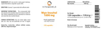 Vita World Myo-Inositol - High-dose inositol 1000mg (120 Vegan Capsules) l Important Messenger Substance for Cell Metabolism l Without unwanted additives, Gluten/Lactose Free