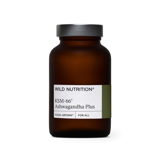 Wild Nutrition WILD NUTRITION Food-Grown Ashwagandha KSM 66 Plus | Ethically Sourced Ashwagandha Capsules to Support Mind and Body | Tablets to Support Stress and Anxiety | 60 Capsules