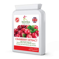 NUVIDA NATURAL HEALTH Nuvida High Strength Cranberry Tablets for Urinary infections, Cystitis and UTI Support - 90 Vegan Cranberry Extract Tablets - Cranberry Tablets for Women and Men
