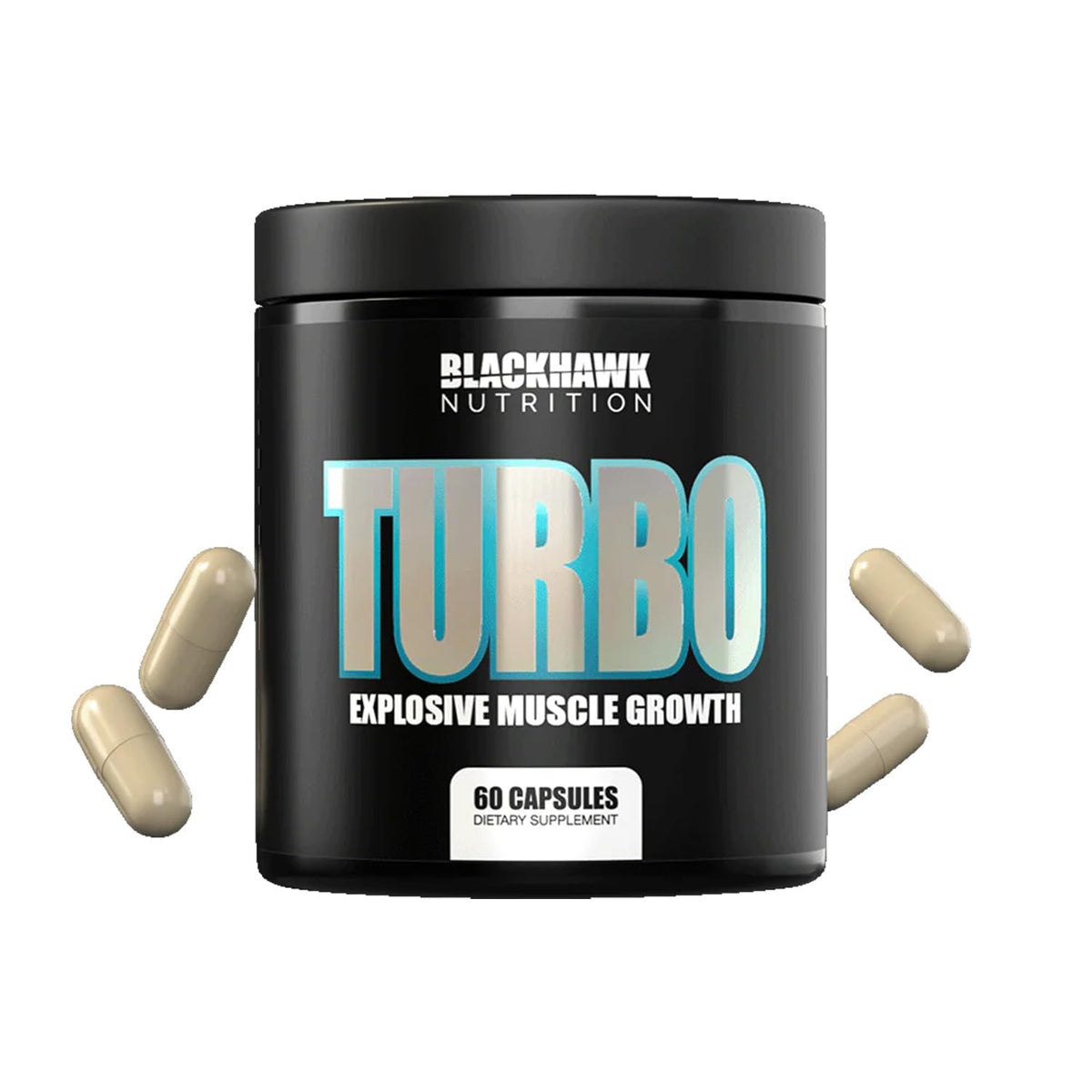 Blackhawk Nutrition Turbo Muscle Support Formula with Turkesterone & Beta Ecdysterone - Ideal Muscle Mass Synthesis to Improve Strength & Muscle Development – 60 Capsules Pack