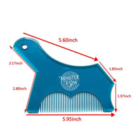 Monster&Son Beard Shaping Tool - Classic Oversized Design (Blue-Clear)