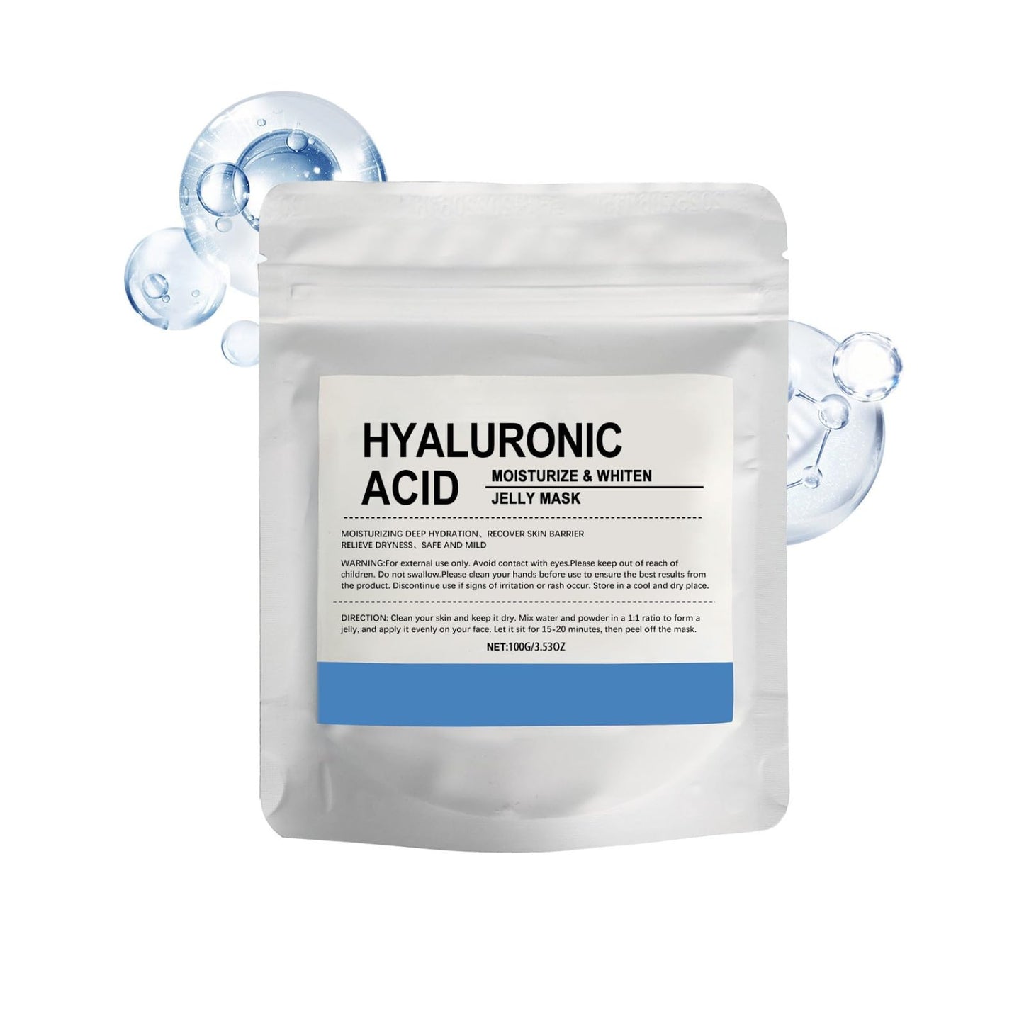 Hyaluronic Acid Powder, Jelly Face Mask, Hyaluronic Aci d Powder for SkincareDeep Hydration for Dry Skin & Fine Lines (Hyaluronic Acid Mask)