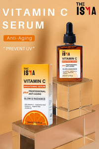 THE ISMA Vitamin C Serum for Face, Anti-Aging, 20% Vitamin C, Hyaluronic Acid, Vitamin E, Brightening Serum for Face/Neck/Eye Contour, All Skin Types 30ml