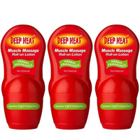 AHASON'S Deep Heat Muscle Massage Roll on Lotion,Pack of 3