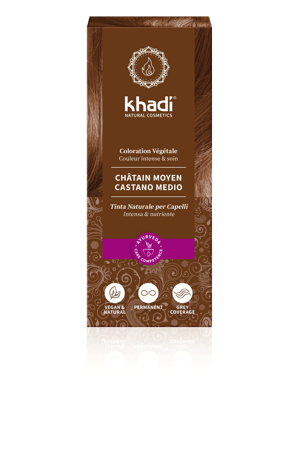 Khadi Natural Products Khadi Plant Hair Dye Medium Brown 100 g