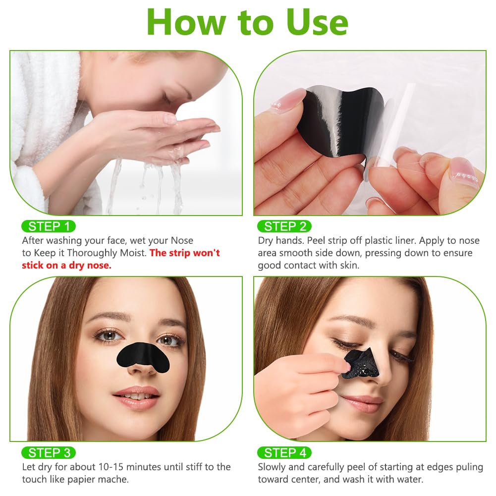 ACWOO Nose Strips, 60Pcs Pore Strips for Blackheads, Deep Cleansing Blackhead Remover Pore Strips, Nose Blackhead Remover Strips for Draws Out Dirt & Excess Oil, Helps Remove Impurities, Unclogs Pores