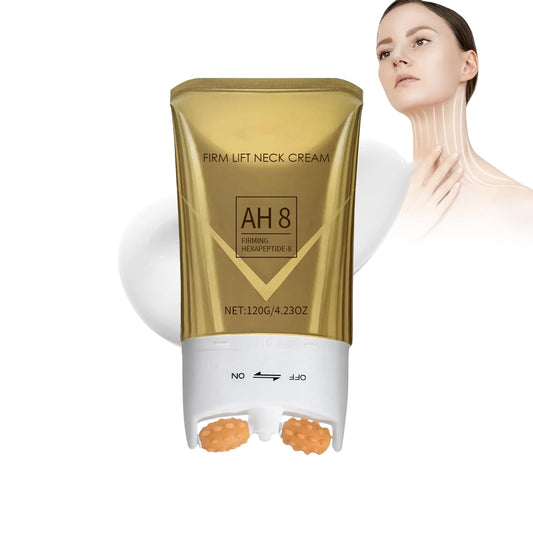 ISBEAUSOLS AH-8 Firming Neck Cream - Neck Firming Cream With Roller - Skin Tightening Cream Body Reduces Wrinkles Fine Lines And Double Chin - Tighten and Lift Sagging Skin - Firming Cream For Women