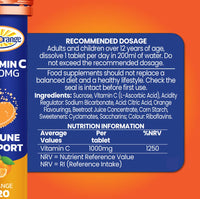 Haliborange Seven Seas Effervescent Vitamin C Tablets, Orange, 20 count