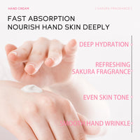 TBeautfave Japan Sakura Hand Cream, Hand Cream for Women, Cherry Blossom Hand Cream, Long-Lasting Hydration, Smooth and Radiant, Refreshing Scent, Hand Cream for Very Dry Hands, Repairs Dry Skin