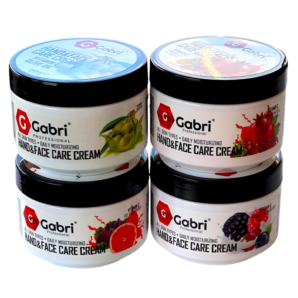 G Gabri Gabri Professional Hand & Face Care Cream - Pomegranate and Red Grape (300ml) Daily Moisturising for All Skin Types