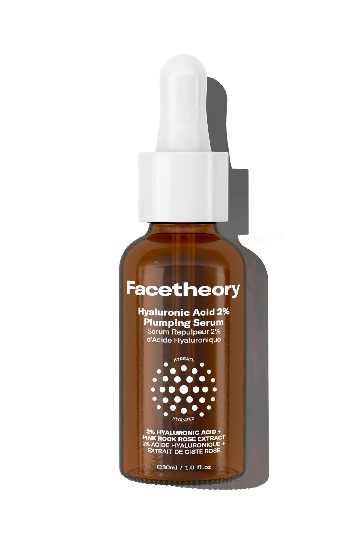 facetheory Hyaluronic Acid 2% Plumping Serum - Pink Rock Rose Extract - Lightweight Hydrating Serum for All Skin Types - Vegan & Cruelty-Free (30 ml)