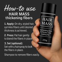 HAIR MASS Hair Mass – Hair Building Fibres for Thinning Hair – Natural & Undetectable Hair Loss Concealer – Wind & Sweat Resistant – 27.5g (Grey)